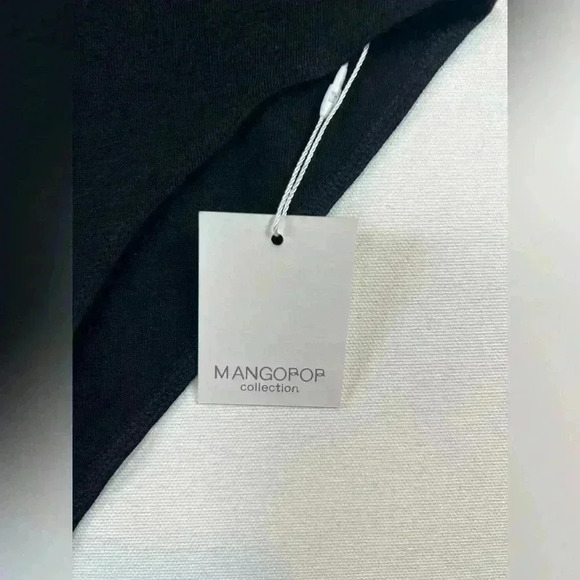 NEW Mango Pop mock neck long sleeve bodysuit size small black cut out chest - Picture 3 of 9